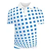 Herrpolos para hombre streetwear camisas de polo 3d tryckt optisk illusion män mode casual skjortor toppar