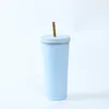Bouteilles d'eau 500 750 ml tasse de paille avec couvercle café réutilisable en plastique gobelet tasse givrée bouteille boisson portable grande capacité thé au lait
