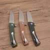 G2402 Flipper Couteau pliant D2 Satin Drop Point Blade Micarta Poignée Camping en plein air Randonnée Pêche Roulement à billes Ouverture rapide EDC Couteaux de poche