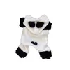 Hundebekleidung, Panda-Form, Haustier-Body, gemütliches Pull-Over-Design-Outfit, bezauberndes Kostüm mit Kapuze, 4-beiniger Strampler für Herbst und Winter