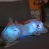 120CM Cute Glowing LED Light Unicorn Plush Toys Lovely Luminous Animal Unicorn Pillow Stuffed Dolls for Children Kids Gifts 240129