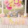 Party Decoration 1set Yellow White Pink Lemon Banner 1st Birthday ONE High Chair Po Background Props Piece Skirt Baby Shower