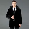 Designer Winter Mens Mink Fur Grass Coat for Middle and Elderly Mid Length Haining Integrated Men 3VV8