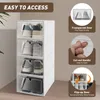 20pcs/Set Thicken Shoes Box Stackable Plastic Drawer Case Shoes Storage Stand Organizer Shelf for Hallway Living Room Shoebox 240130