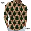 Herren Polos Weihnachten Poloshirts Mode 3D Weihnachtsmann Bedrucktes Hemd Männer Herbst Realistische Muster Langarm Tops Kleidung