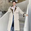 IEFB Moda Maschile Autunno Impiombato Lungo Trench Cappotto da Uomo di Alta Qualità Risvolto Allentato Giacca a Vento Doppio Petto con Cintura 9D0946 240118