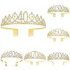 Decorazione per feste 30 40 50 60 70 80 Compleanno Tiara Corona Fascia per donna Happy 30th 40th 50th 60th 70th 80th Gifts