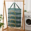 Hangers Portable Multifunctional Foldable Muti-Layer Hanging Drying Net For Dry Goods Vegetable Fruit Herbs Clothing Non-Toxic Polyester