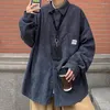 Chemises décontractées en velours côtelé pour hommes, vêtements Harajuku, style coréen, manches longues, vêtements vintage, streetwear, 2024