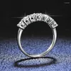 Cluster Rings Yanhui Luxury PT950 Platinum Ring 0,7ct 3mm Gemstone Diamonds Moissanite för kvinnor som matchar bröllopsband Stapble