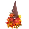 Decoratieve bloemen herfstkrans Gnome thema herfst decor oogstfestival realistische esdoornblad kransen voor binnen/buiten muur deur