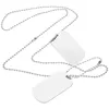 Dog Collars Badge Necklace Silver Stainless Steel For Men Dogtags Necklaces Chain Mens US