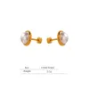 Parels-back-back stud oorbellen trendy 14k gele gouden sieraden geometrische charme voor vrouwen gala-cadeau