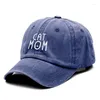 Casquettes de balle Chat Maman Broderie Lavé Coton Casquette De Baseball Pour Hommes Femmes Papa Chapeau Golf Snapback Drop