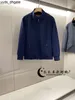 Loro Piano Jaquetas Inverno Mens Business Casual Cashmere Casaco Jaqueta Cinza Azul Marinho S6YP