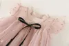 Girl's Dresses Pink Flower Girl Dress For Wedding Party Kids Birthday Princess Dress Baby Summer New Ruffle Sleeve Clothes School Casual Cloth