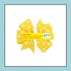 Ribbon Bow Dot Girl Hairpins Colorf Children Hair Clip Boutique Kids Bows Tie Kid Hairs Accessories 20 Colors Fashionable Cute Headban ZZ