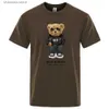 Męskie koszulki Teddy Bear in Black, czyli moje szczęśliwe odzież Mężczyźni Wysokiej jakości T-shirt Summer Cotton T-shirts Hip Hop Street Lose Tops T240202