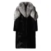 Mens Mink Coat Winter Warm Whole Hair Long Windbreaker Casual Large Size Top XMIP