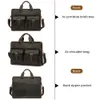 JOYIR Vintage Mens Genuine Leather Briefcase Crazy Horse Leather Messenger Bag Male 15.6 Laptop Bag Business Travel Bag 240201