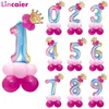 13 шт. воздушные шары с цифрами на день рождения 1, 2, 3, 4, 5, 6, 7, 8, 9 лет, 1, 2, 3, 4, 5, 6, 7, принцесса для маленьких девочек, детские праздничные украшения333c