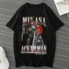 T-shirts pour hommes Animes T-shirts Ackerman Eren Yeager Mikasa Chemise Mode Vintage Tee Unisexe High Street AOT T-Shirts Hauts