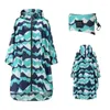 Rain -Coats Stylowe wodoodporne deszcz poncho koloful print deszczowy z kapturem i płaszczem Ladies