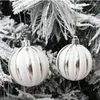 Party Decoration Navidad Decor 6st/Box 6cm Red Gold Stripe Christmas Ball Ornament Xmas Tree Pendant For Home Year 2024