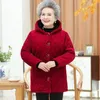 Abrigos de trinchera para mujer Abrigo de algodón de pana de alta calidad 2024 Ropa de invierno para ancianos con capucha Espesar Abuela Abrigo cálido Parka