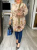 Plus Size 5XL VONDA Bohemian Blouses Women Long Shirt Long Sleeve Printed Vintage Tops Tunic Fashion Casual Blusas Femininas 240202