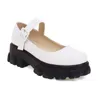 Dress Shoes Zapatos De Mujer Elegant British Fashion Versatile Casual Women Platform White High Heel Girls Big 34-44 1855