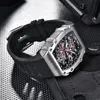 Pagani Design Men Watch Luxury Quartz Watch For Men Skeleton Dial Chronograph 100M Waterproof Rectangle Sapphire glass 240129