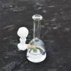 6 pouces verre bong conduite d'eau narguilé avec bol de 14mm cool recycleur capiteux dab plate-forme couleur blanche plate-forme pétrolière barboteur LL