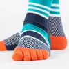 Men's Socks Fashion Trendy Patchwork Color Retro Split-toed Long Tube Middle Hosiery Cotton Man Five Finger