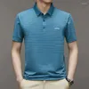 Herenpolo's Trend Casual bedrukt poloshirt Herenkleding 2024 Zomer Zakelijk Kantoor Korte mouw Modieus T-shirt met zakken voor heren