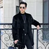 V Designer Neck Long Daopao Mens Mink Fur Coat Hela Casual Fashion Trend 2DZG