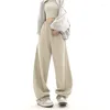 Pantalon femme taille élastique jambe large poches solides épissé rue décontracté à la mode Hip Hop toutes saisons vêtements neutres amples