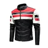 Hombres Stand Collar Chaquetas de cuero de motocicleta Slim Fit PU Abrigos de cuero Calidad Moda Hombre Otoño Casual Chaquetas de cuero 5XL 240125