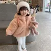 Vestes Mignon grandes oreilles en peluche bébé veste 2024 automne hiver chaud fausse fourrure manteaux pour filles à capuche manteau de neige doux vêtements d'extérieur pour enfants vêtements