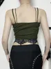 Canotte da donna InsDoit Y2K Lace Trim Patchwork Camis Top gotici Donna Sexy Grunge Fungo Stampa Lingerie Bustier Spaghetti Strap Crop Top