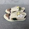 المصمم أحذية عارضة نحب Ace Sneakers Low Womens Shoe Sports المدربون النمر المطرز الأسود أبيض خطوط خضراء