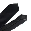 Classic Black Ties for Men Silk Mens Neckties Wedding Party Business Adult Neck Tie 3 Sizes Casual Solid 240122