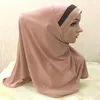 Vêtements ethniques Hijab Gold Simple Arabe Musulman Long One Piece Foulard Foulards Pour Femmes