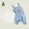 Giyim Setleri Amila Baby 2024 Bahar Uzun Kollu T-Shirt Jumper Pantolon Kızlar İçin Takım El Takası Sevimli Karikatür Çocuk Giysileri