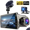 Dvrs de voiture Voiture Dvr Fl Hd P Dash Cam Caméra de recul Enregistreur vidéo du véhicule H Moniteur de stationnement Vision nocturne Gsensor J220601 Drop Delivery Dhbd7