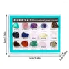 Dekorativa figurer 15st 1 Box Rock Gemstones Collection Quartz Crystal Provers Ore Stone Natural Mineral Prov Kit for Kids Teaching