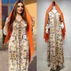 Etniska kläder Ramadan Eid Mubarak Muslim Abaya Women Floral Print Dress Dubai Kaftan Marockan Party Gown Turkiet Islamisk mantel Jalabiya Nej