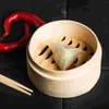 Double chaudière ronde à vapeur chinoise pour desserts, accessoires de cuisine, panier en bois pour boulettes en bambou