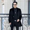 V Designer Neck Long Daopao Mens Mink Fur Coat Hela Casual Fashion Trend 2DZG