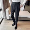 Pantaloni eleganti da uomo d'affari a vita alta autunno inverno pantaloni da uomo casual design cintura slim pantaloni da uomo per feste sociali da matrimonio formale 240118